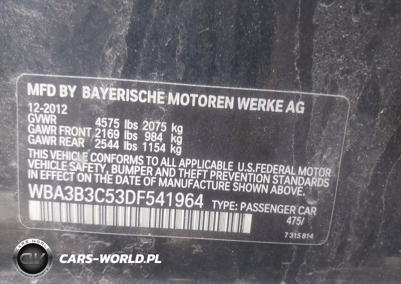 2013 BMW 328I xDrive VIN:WBA3B3C53DF541964 - 9