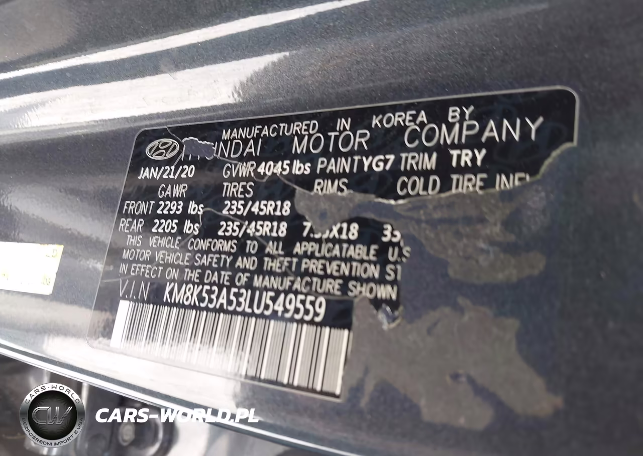 2020 Hyundai Kona Ultimate VIN:KM8K53A53LU549559 - 9