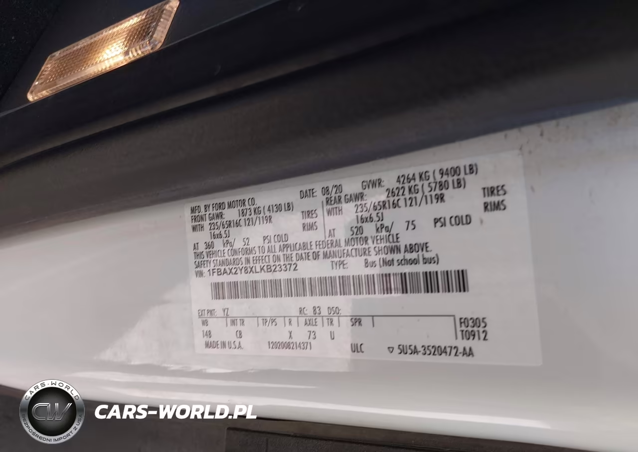 2020 Ford Transit-350 Passenger Van Xl VIN:1FBAX2Y8XLKB23372 - 9
