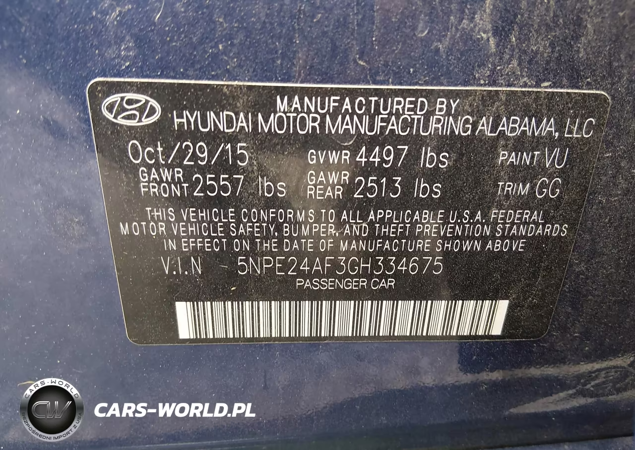 2016 Hyundai Sonata Se VIN:5NPE24AF3GH334675 - 9