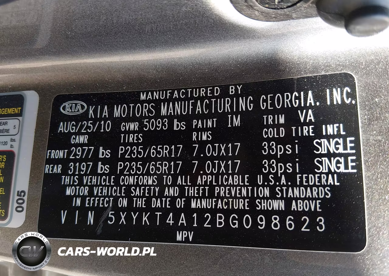 2011 Kia Sorento Lx VIN:5XYKT4A12BG098623 - 9