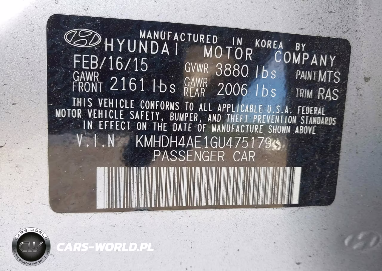 2016 Hyundai Elantra Se VIN:KMHDH4AE1GU475179 - 9