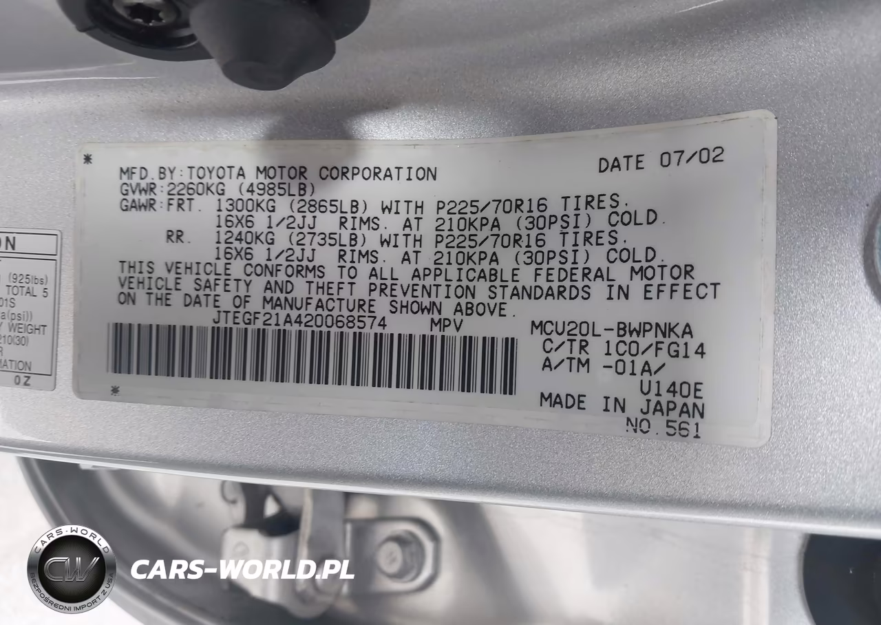 2002 Toyota Highlander V6 VIN:JTEGF21A420068574 - 9