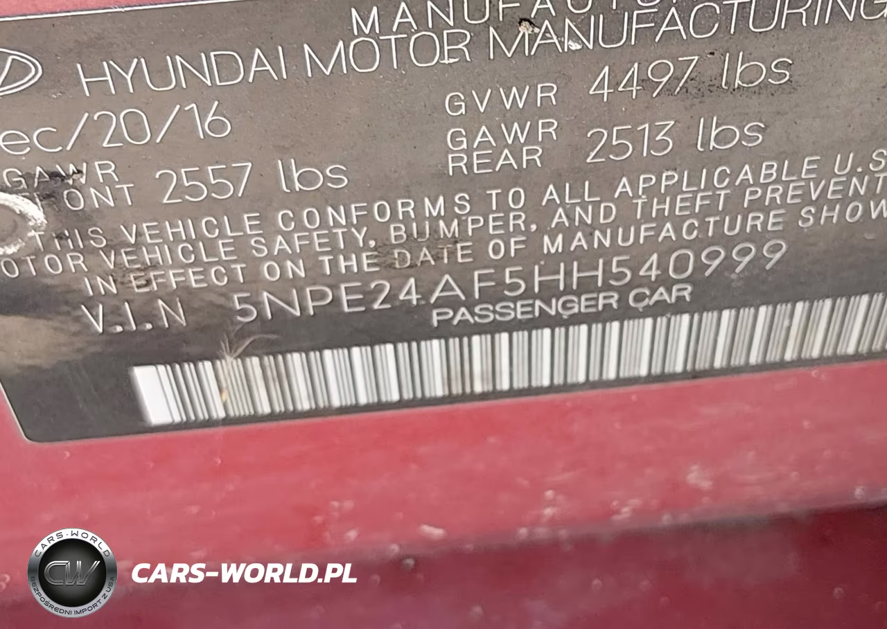2017 Hyundai Sonata Se VIN:5NPE24AF5HH540999 - 9