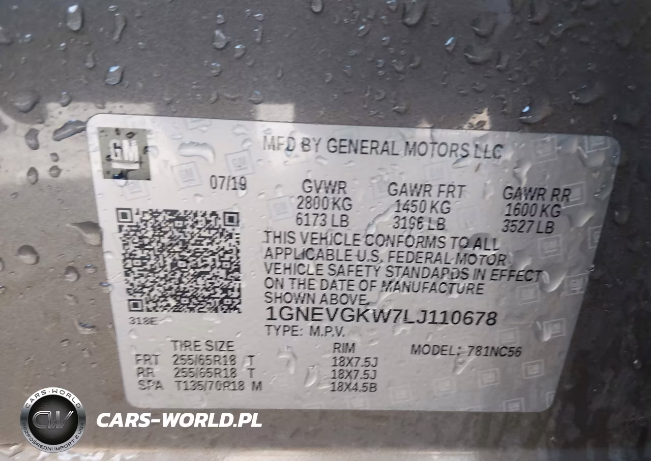 2020 Chevrolet Traverse Awd Lt Cloth VIN:1GNEVGKW7LJ110678 - 9
