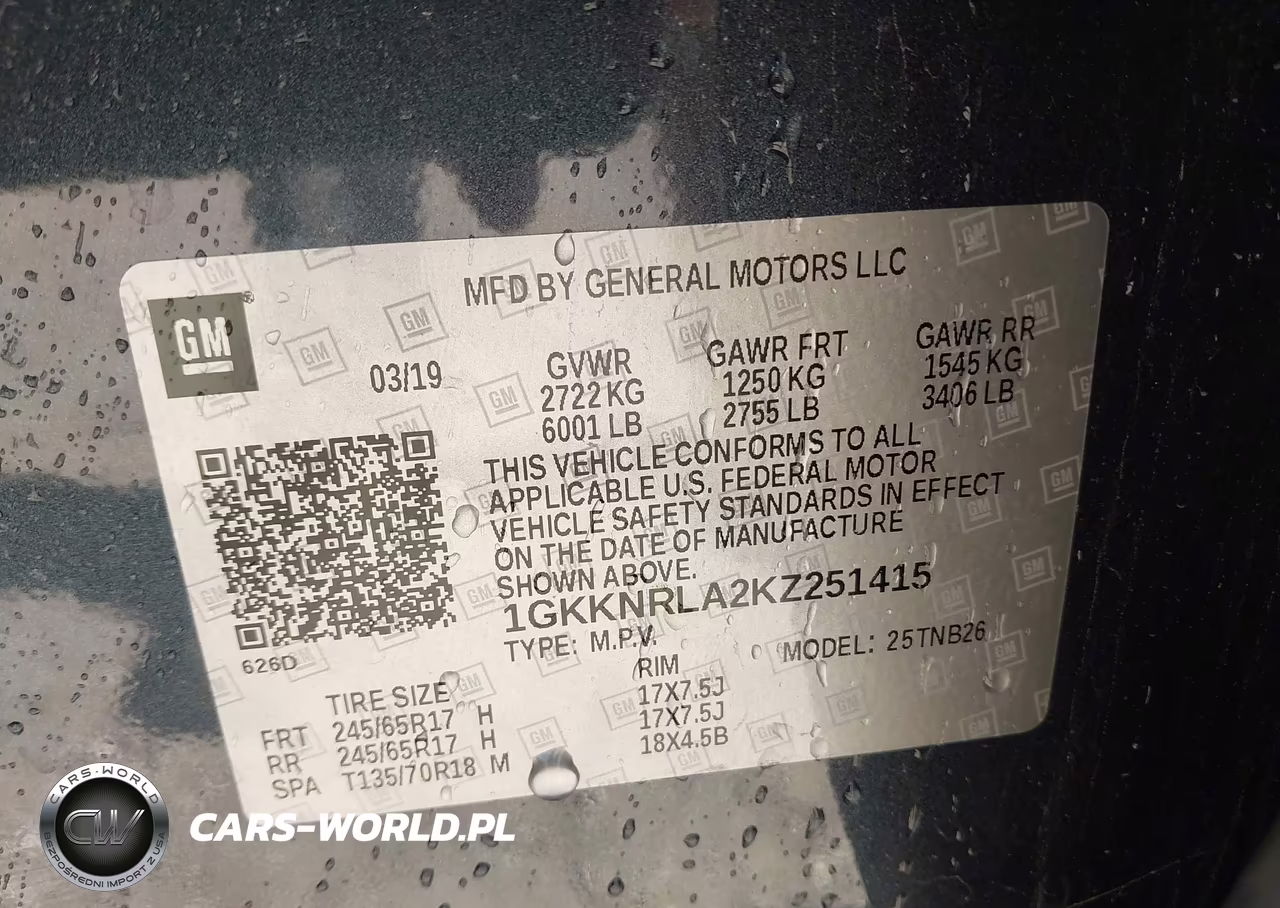 2019 GMC Acadia Sle-1 VIN:1GKKNRLA2KZ251415 - 9