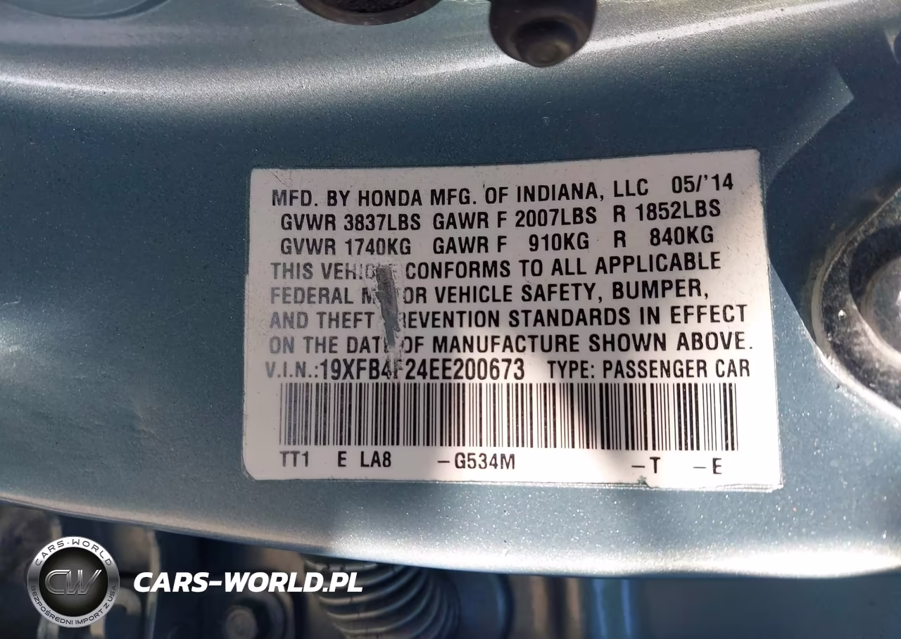 2014 Honda Civic Hybrid VIN:19XFB4F24EE200673 - 9
