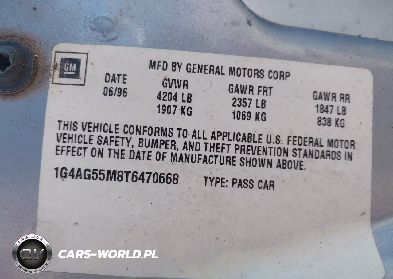 1996 Buick Century Special-Custom-Limited VIN:1G4AG55M8T6470668 - 9