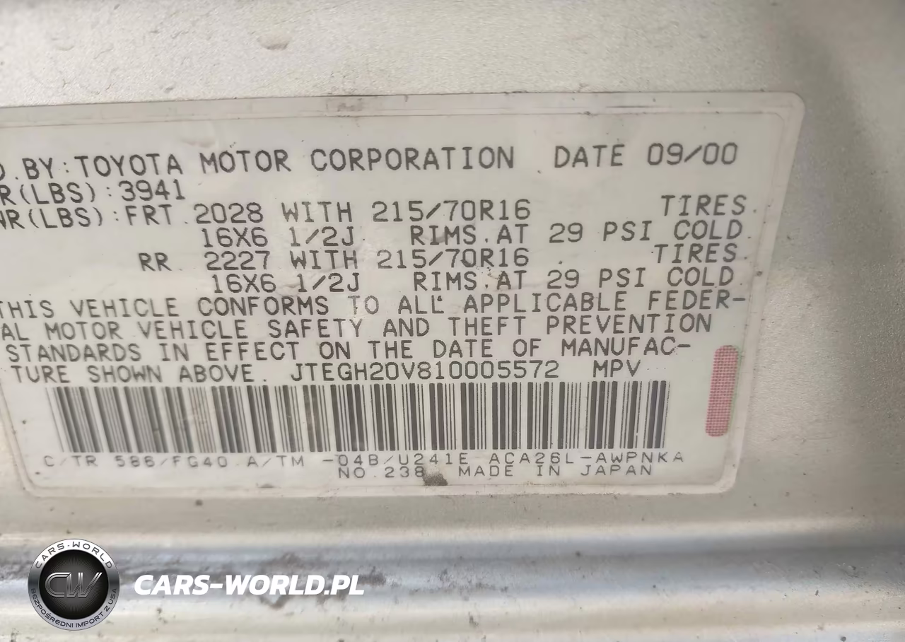 2001 Toyota Rav4 VIN:JTEGH20V810005572 - 9
