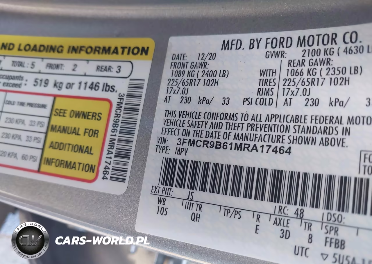 2021 Ford Bronco Sport Big Bend VIN:3FMCR9B61MRA17464 - 9
