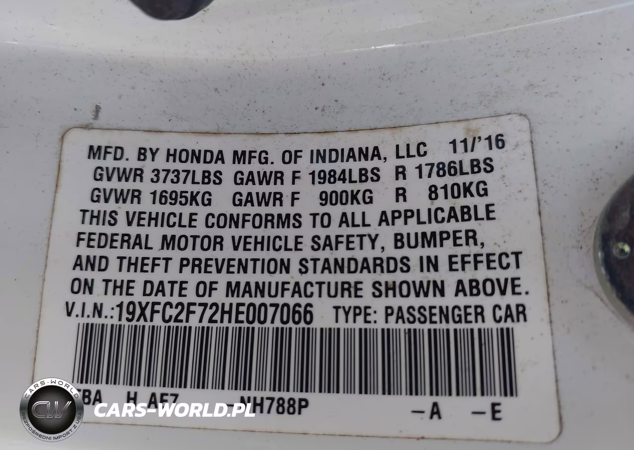 2017 Honda Civic Ex VIN:19XFC2F72HE007066 - 9