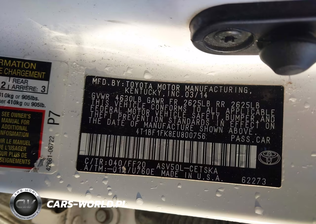 2014 Toyota Camry Se VIN:4T1BF1FK8EU800756 - 9