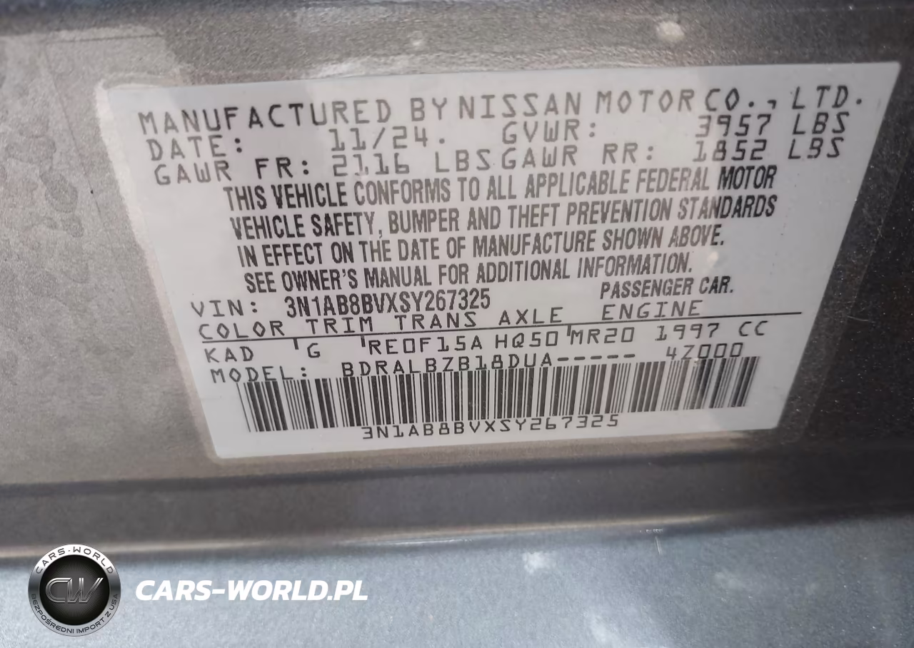 2025 Nissan Sentra S VIN:3N1AB8BVXSY267325 - 9