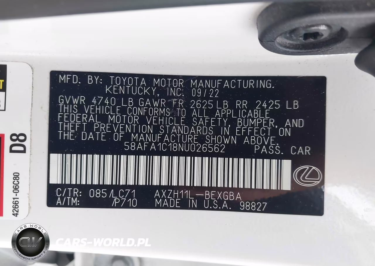 2022 Lexus Es 300H Ultra Luxury VIN:58AFA1C18NU026562 - 9