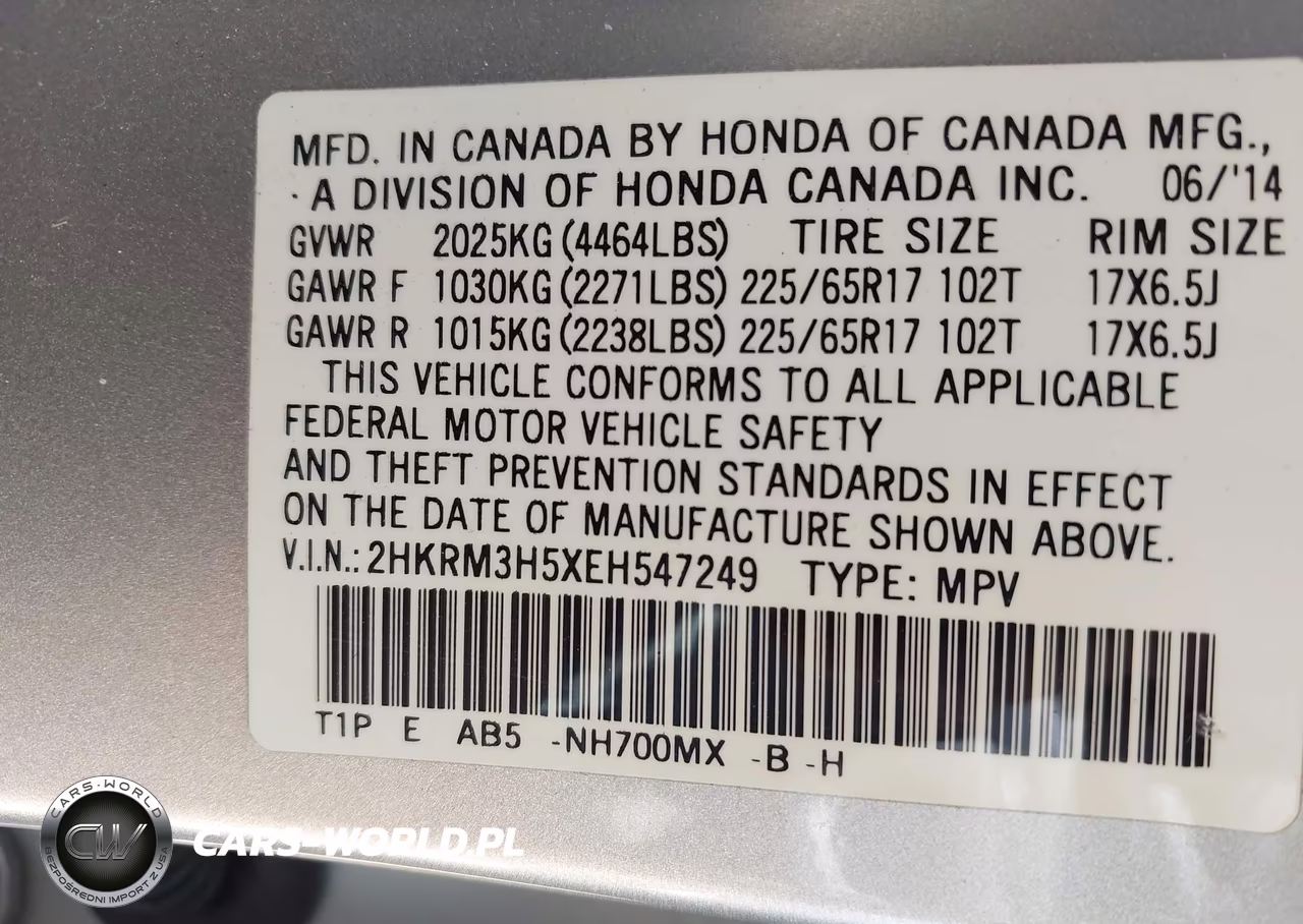 2014 Honda Cr-V Ex VIN:2HKRM3H5XEH547249 - 9