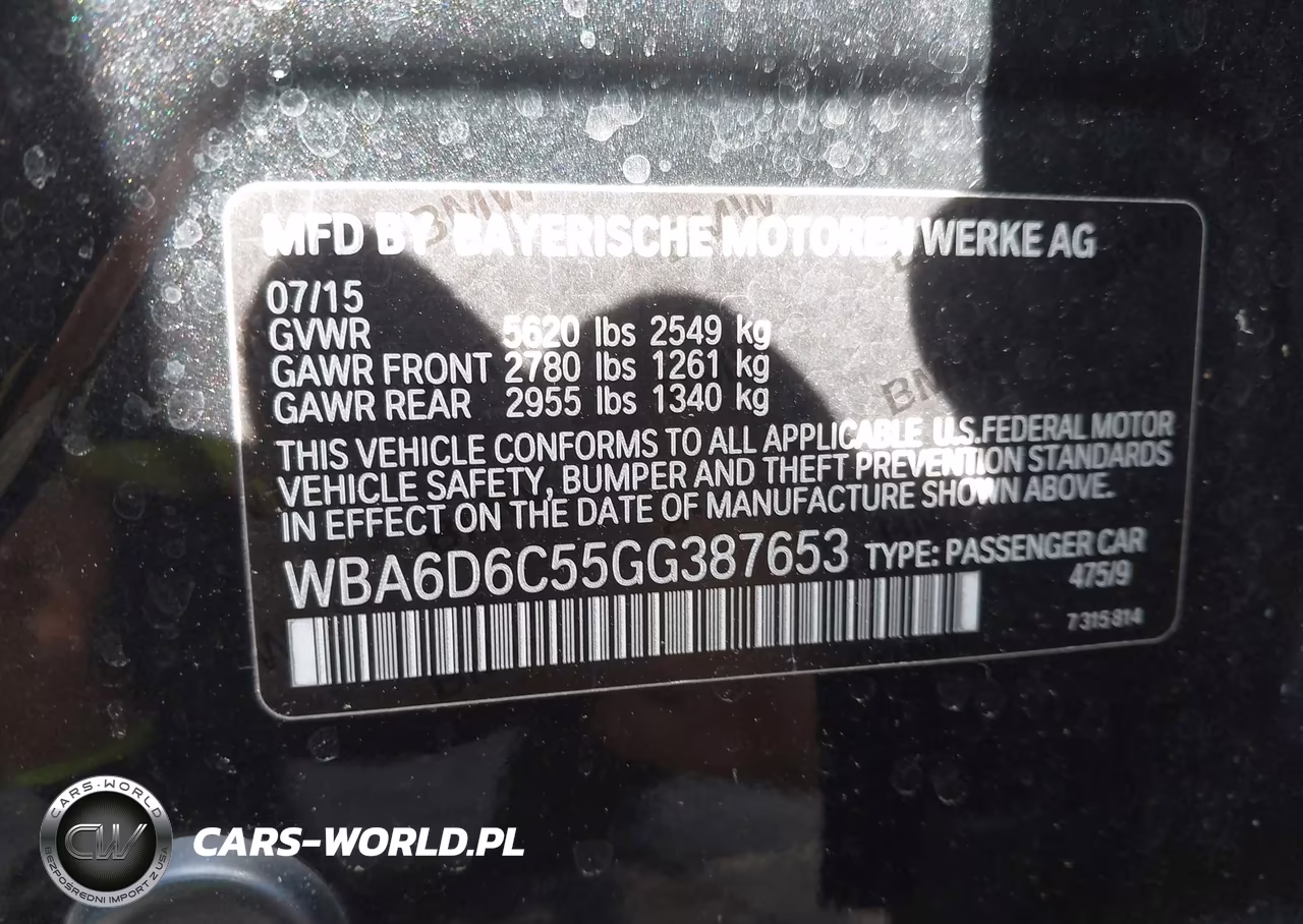 2016 BMW 650I Gran Coupe xDrive VIN:WBA6D6C55GG387653 - 9