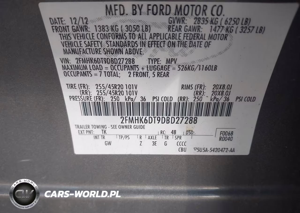 2013 Ford Flex Limited VIN:2FMHK6DT9DBD27288 - 9