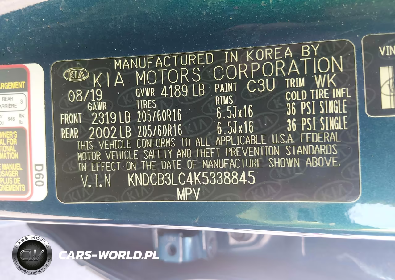2019 Kia Niro Lx VIN:KNDCB3LC4K5338845 - 9