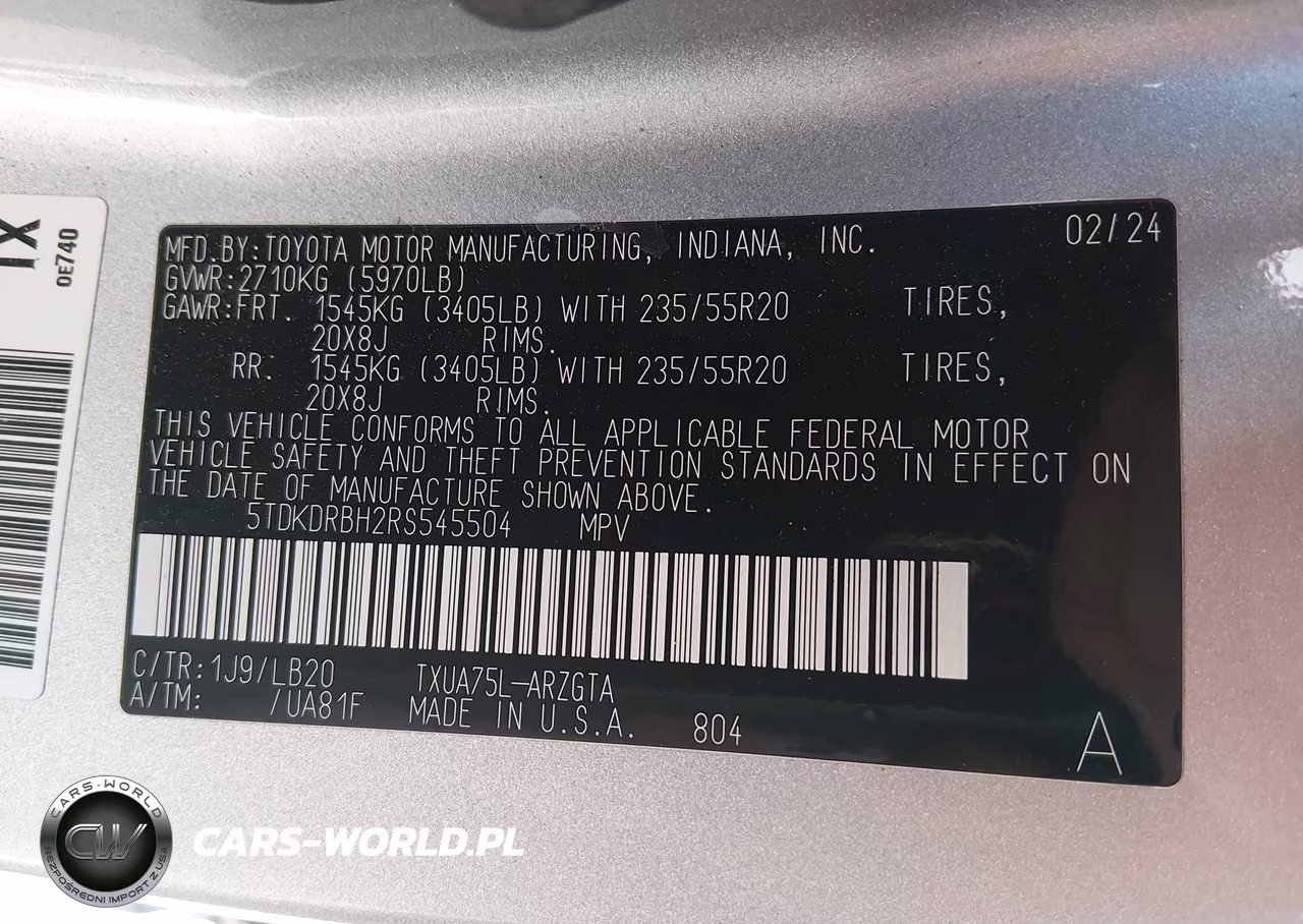 2024 Toyota Highlander Limited VIN:5TDKDRBH2RS545504 - 9