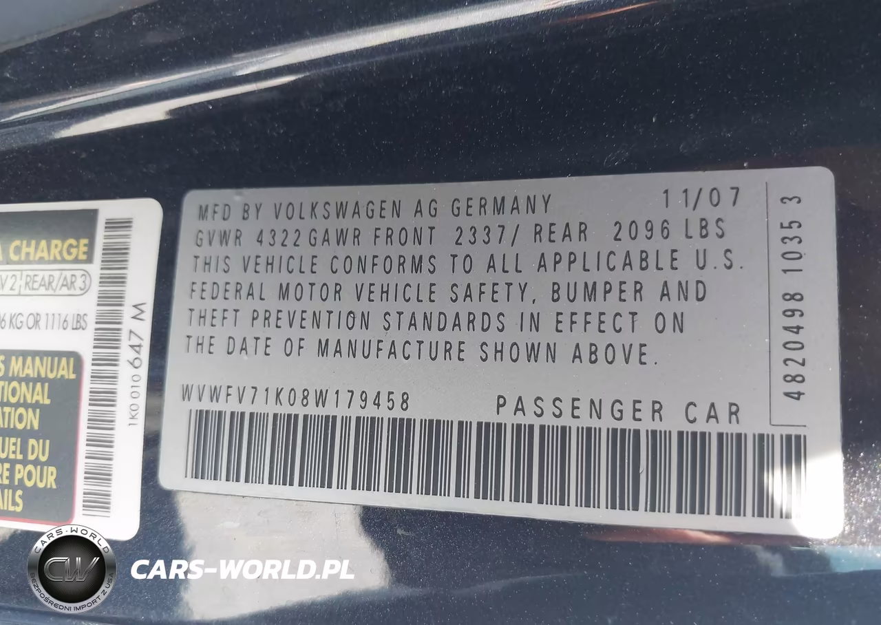 2008 Volkswagen Gti 2-Door VIN:WVWFV71K08W179458 - 9