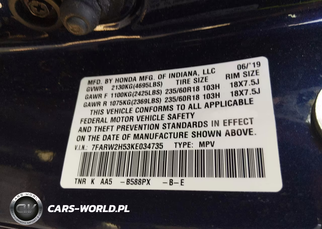 2019 Honda Cr-V Ex VIN:7FARW2H53KE034735 - 9