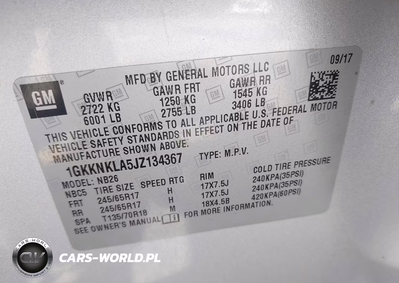 2018 GMC Acadia Sle-1 VIN:1GKKNKLA5JZ134367 - 9