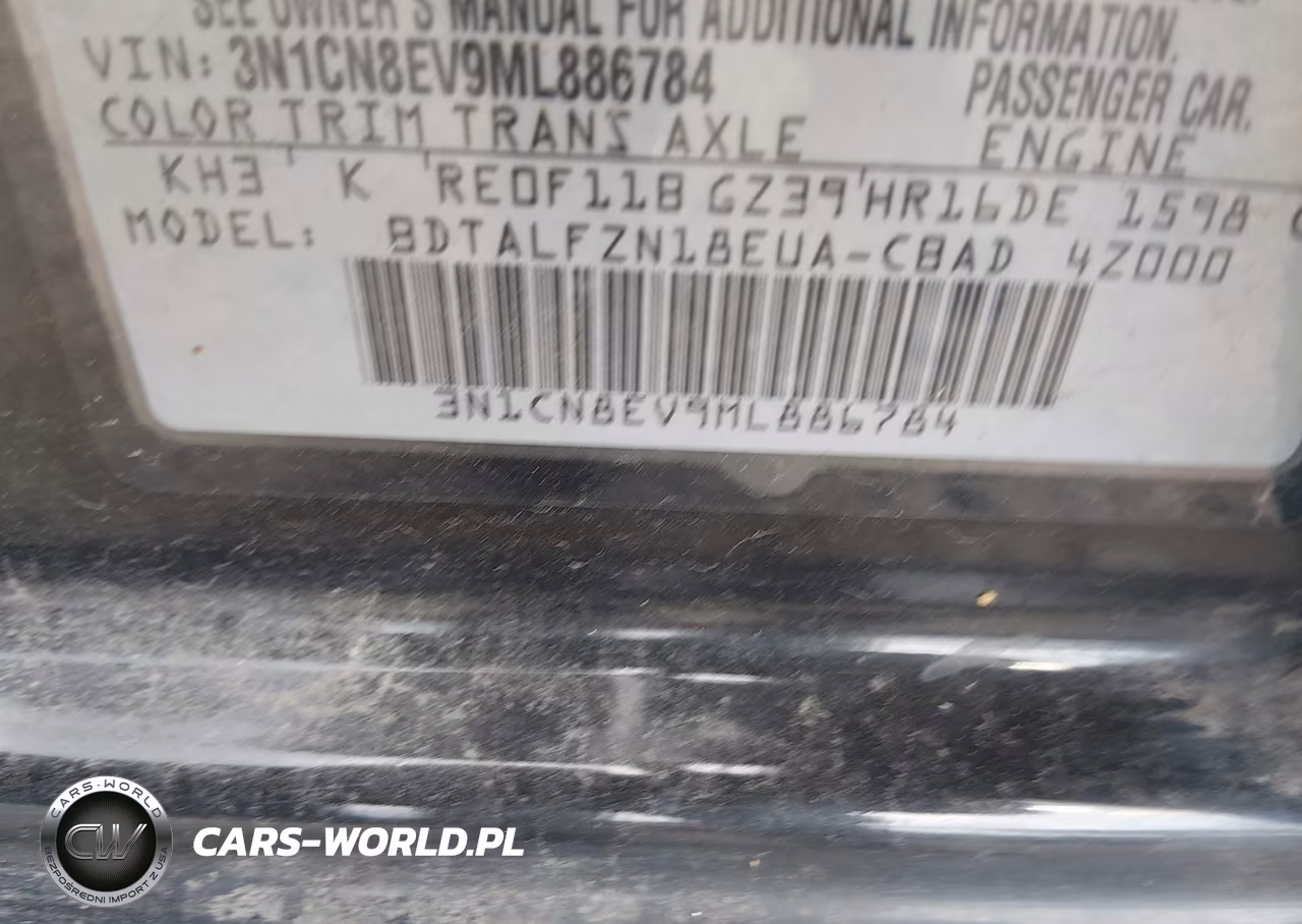 2021 Nissan Versa Sv Xtronic Cvt VIN:3N1CN8EV9ML886784 - 9