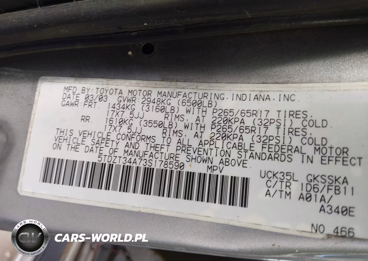2003 Toyota Sequoia Sr5 V8 VIN:5TDZT34A73S178590 - 9