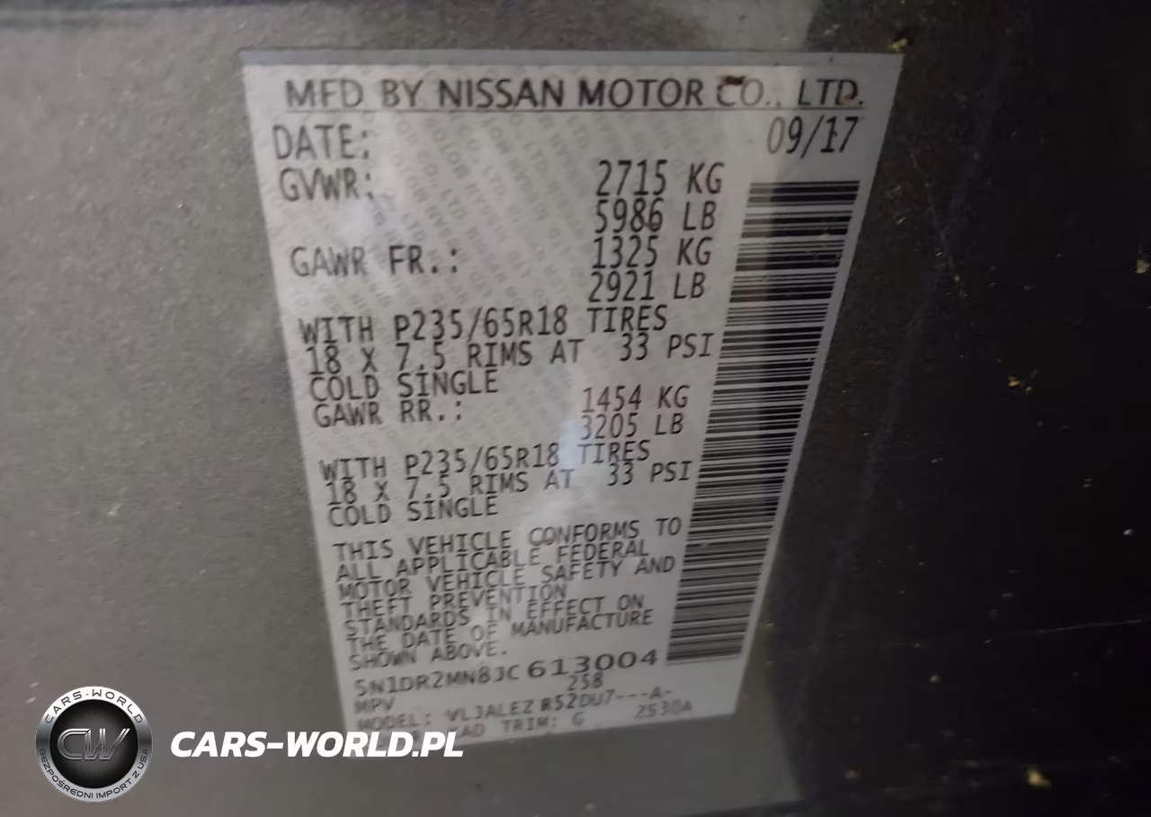 2018 Nissan Pathfinder Sv VIN:5N1DR2MN8JC613004 - 9