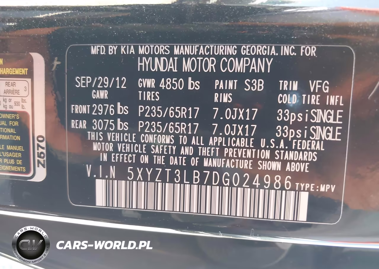 2013 Hyundai Santa Fe Sport VIN:5XYZT3LB7DG024986 - 9