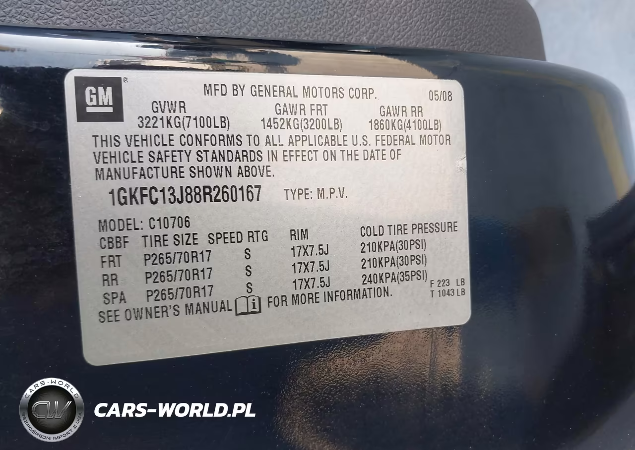 2008 GMC Yukon Sle VIN:1GKFC13J88R260167 - 9