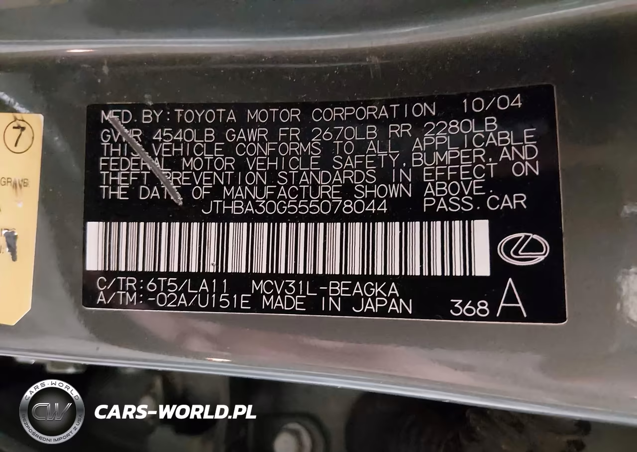 2005 Lexus Es 330 VIN:JTHBA30G555078044 - 9