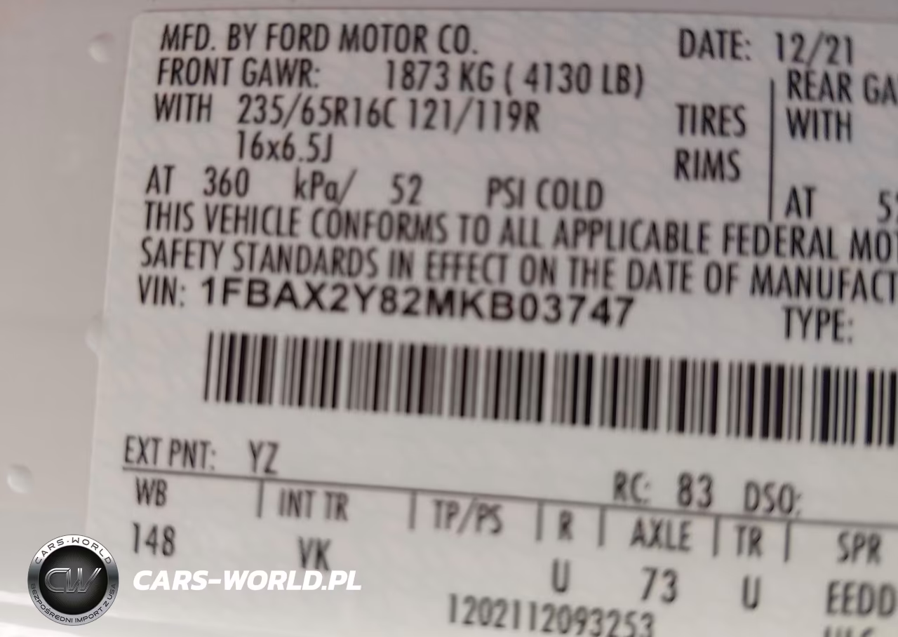 2021 Ford Transit-350 Passenger Van Xl VIN:1FBAX2Y82MKB03747 - 9
