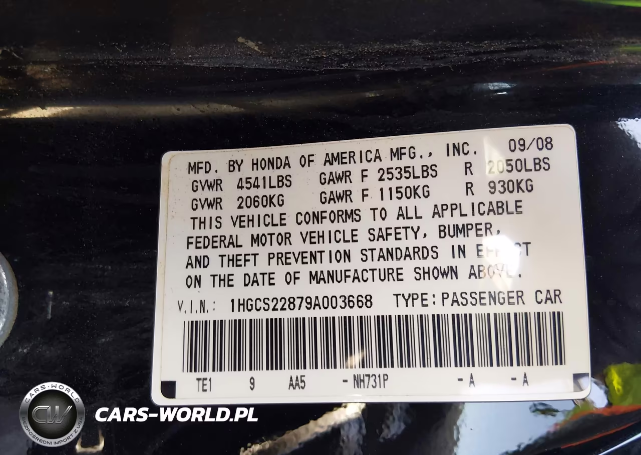 2009 Honda Accord 3.5 Ex-L VIN:1HGCS22879A003668 - 9