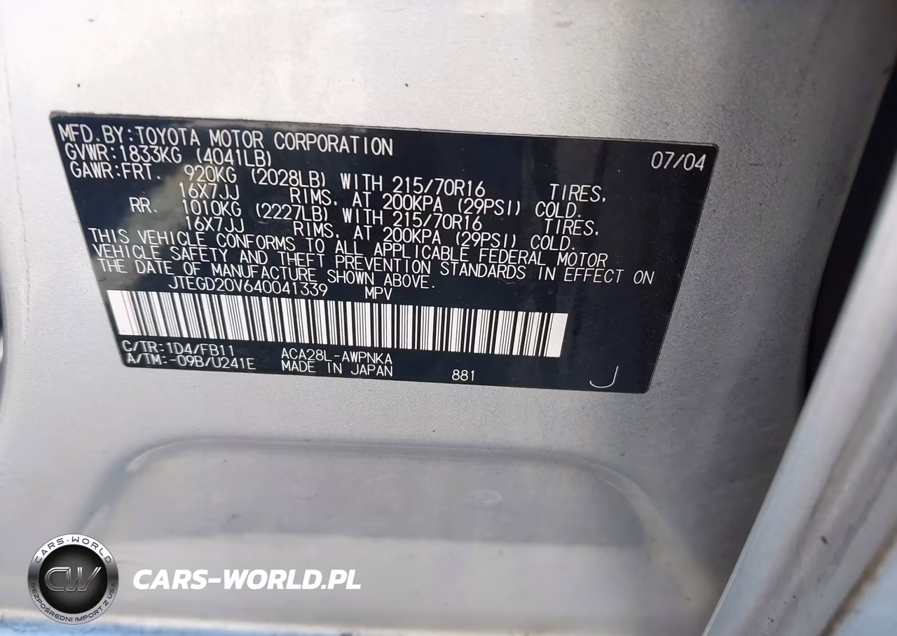 2004 Toyota Rav4 VIN:JTEGD20V640041339 - 9