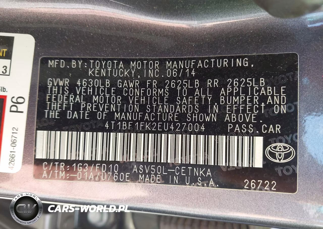 2014 Toyota Camry Le VIN:4T1BF1FK2EU427004 - 9
