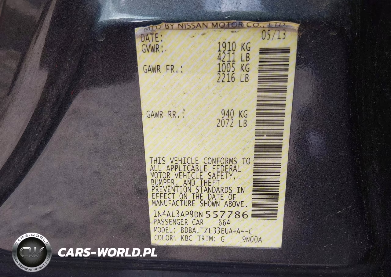 2013 Nissan Altima 2.5 Sv VIN:1N4AL3AP9DN557786 - 9