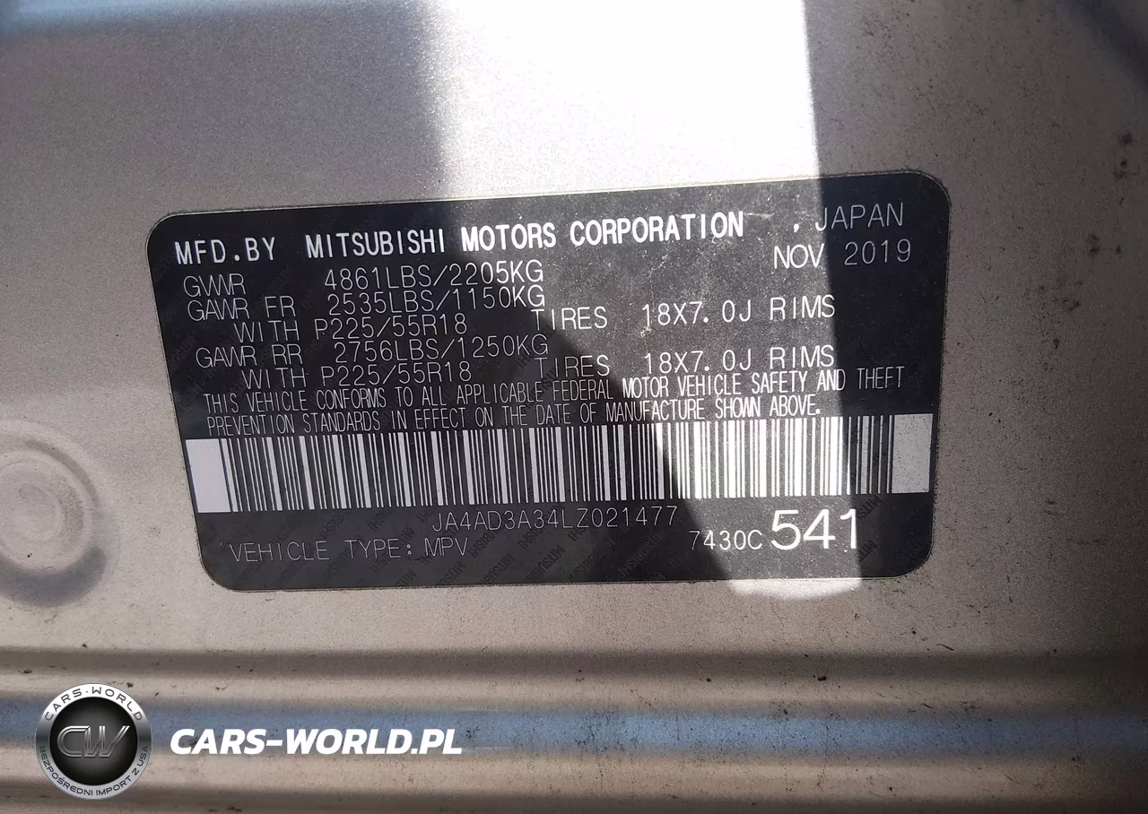 2020 Mitsubishi Outlander Sel 2.4 VIN:JA4AD3A34LZ021477 - 9