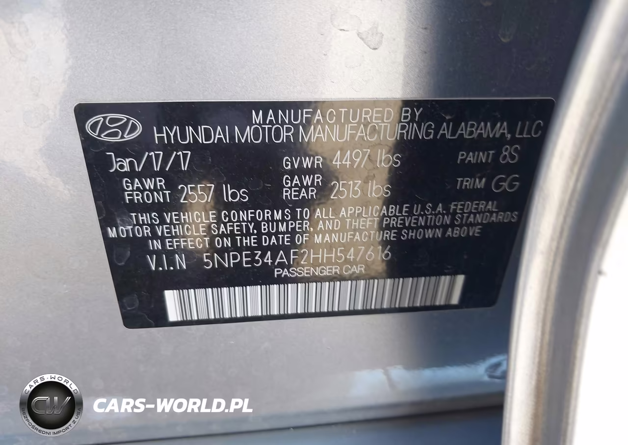 2017 Hyundai Sonata Sport VIN:5NPE34AF2HH547616 - 9