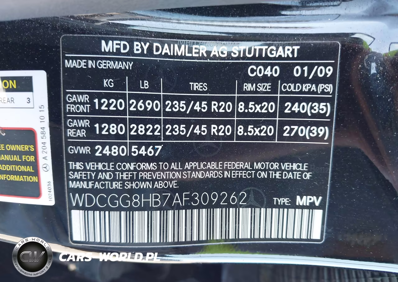 2010 Mercedes-Benz Glk 350 4Matic VIN:WDCGG8HB7AF309262 - 9