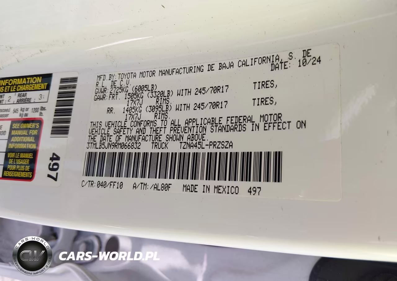 2024 Toyota Tacoma Sr5 VIN:3TMLB5JN9RM066832 - 9