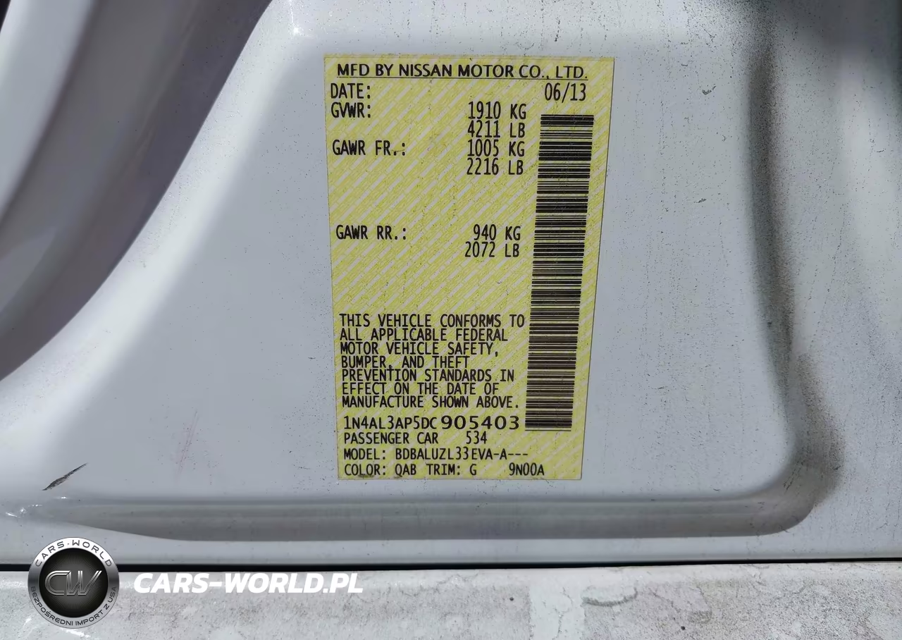 2013 Nissan Altima 2.5 Sv VIN:1N4AL3AP5DC905403 - 9