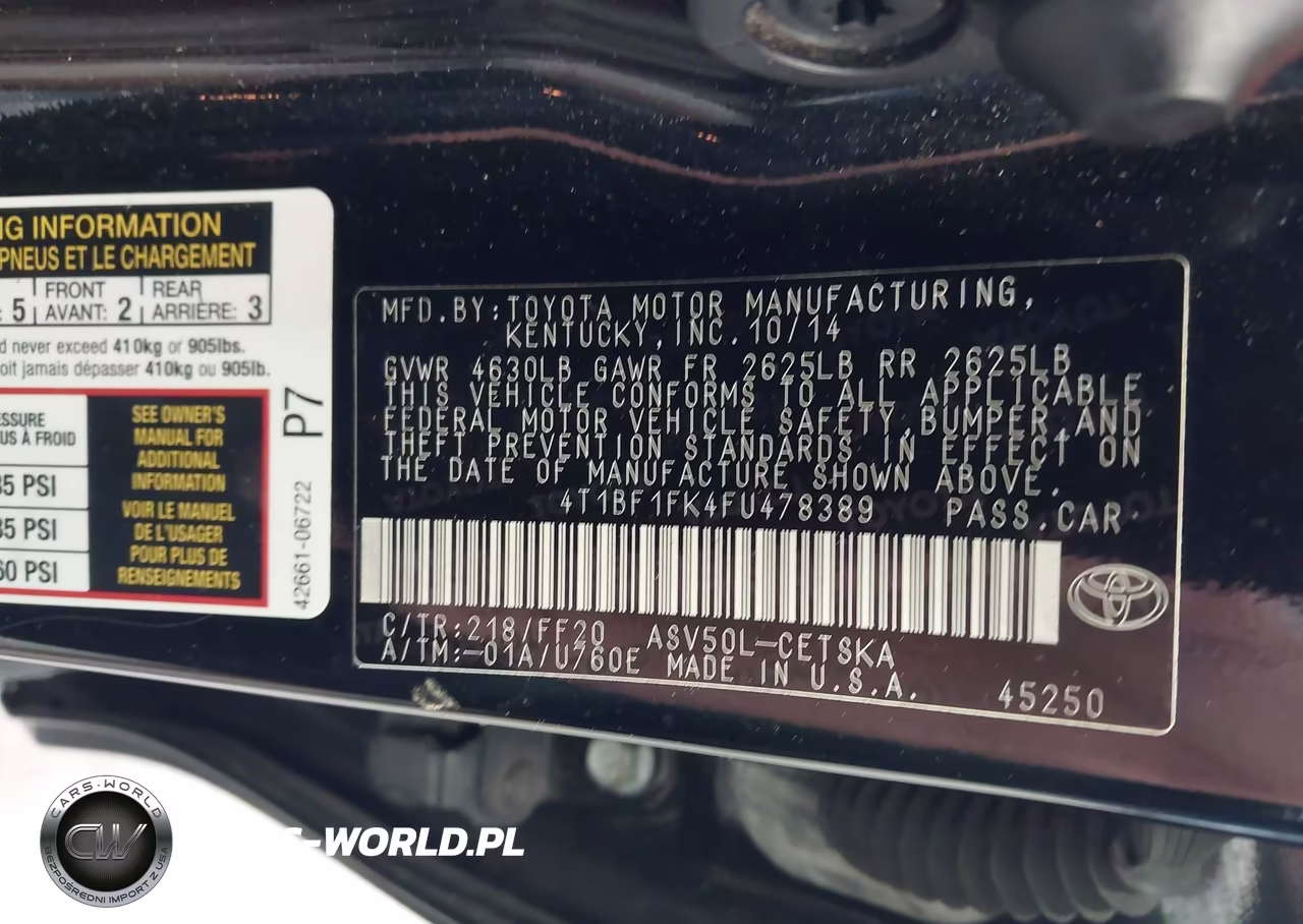 2015 Toyota Camry Se VIN:4T1BF1FK4FU478389 - 9