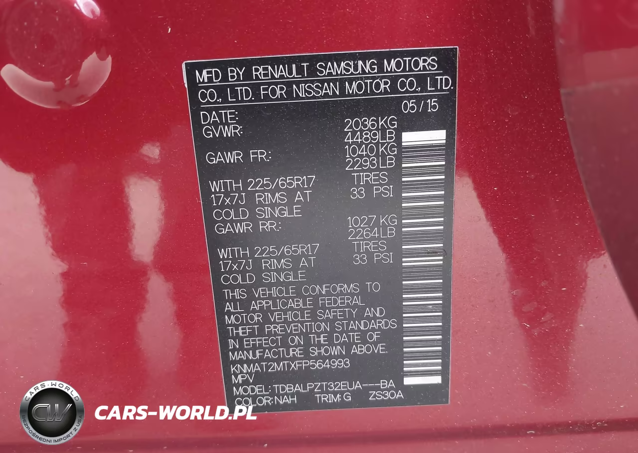 2015 Nissan Rogue S VIN:KNMAT2MTXFP564993 - 9