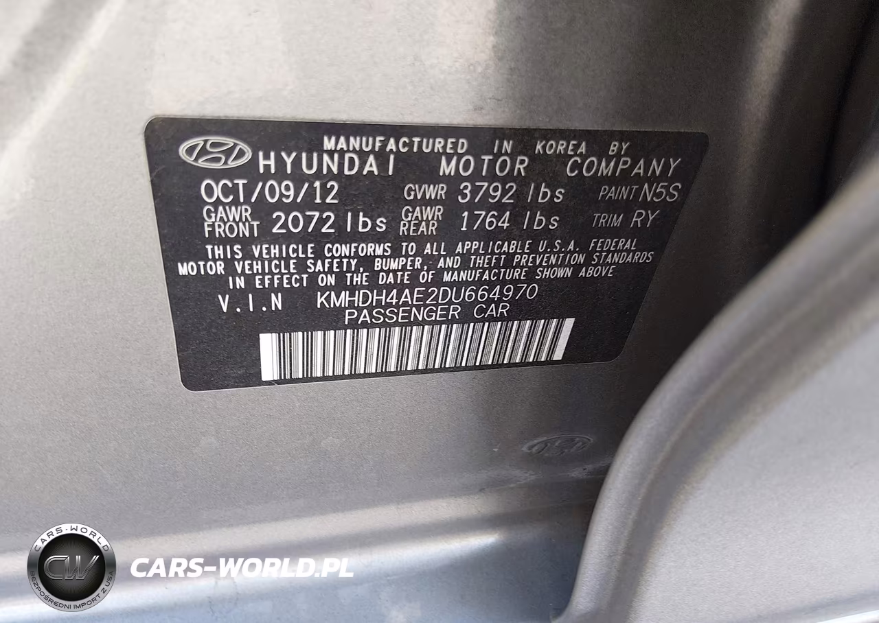 2013 Hyundai Elantra Limited VIN:KMHDH4AE2DU664970 - 9