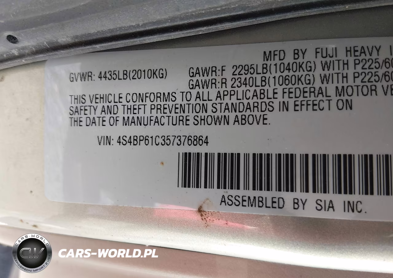 2005 Subaru Outback 2.5I VIN:4S4BP61C357376864 - 9