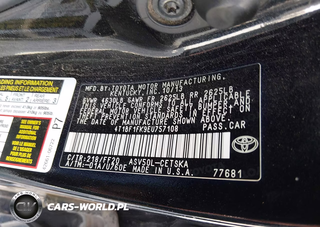 2014 Toyota Camry Se VIN:4T1BF1FK9EU757108 - 9