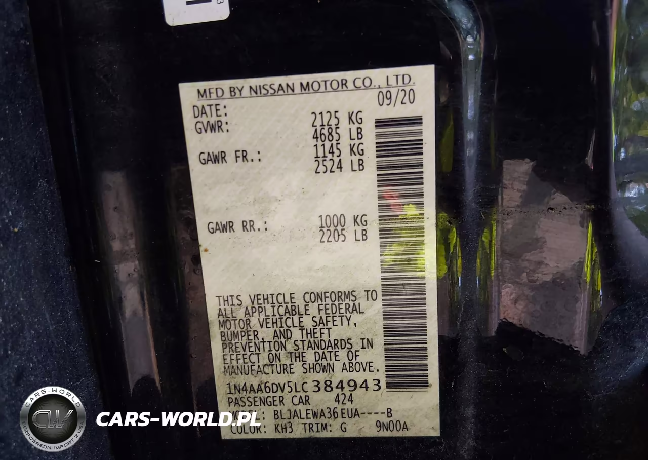 2020 Nissan Maxima Sl Xtronic Cvt VIN:1N4AA6DV5LC384943 - 9