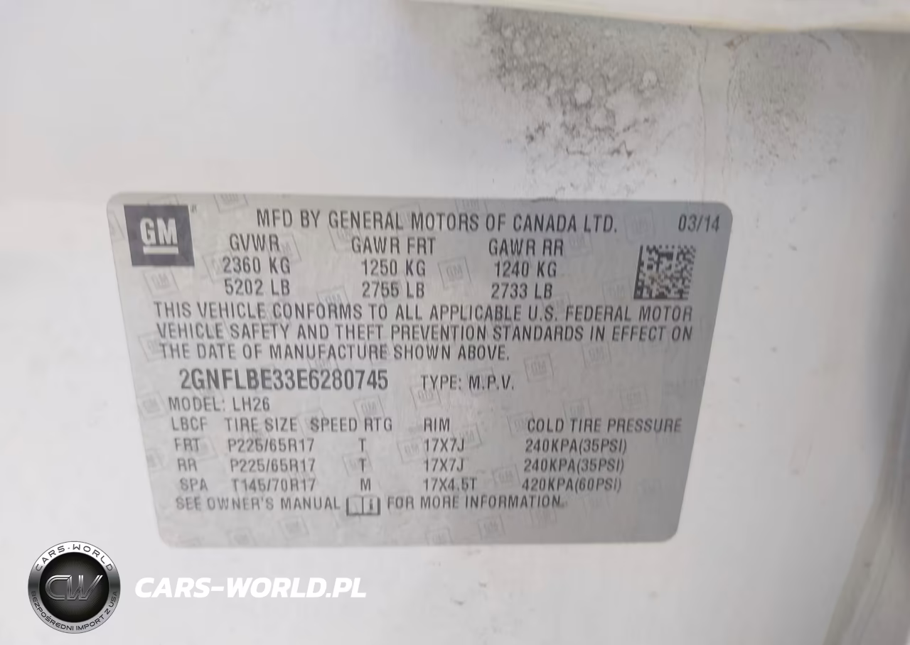 2014 Chevrolet Equinox 1Lt VIN:2GNFLBE33E6280745 - 9