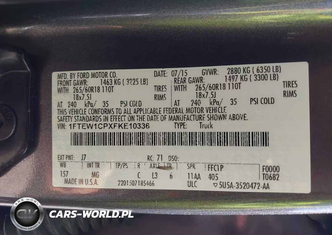 2015 Ford F-150 Xlt VIN:1FTEW1CPXFKE10336 - 9